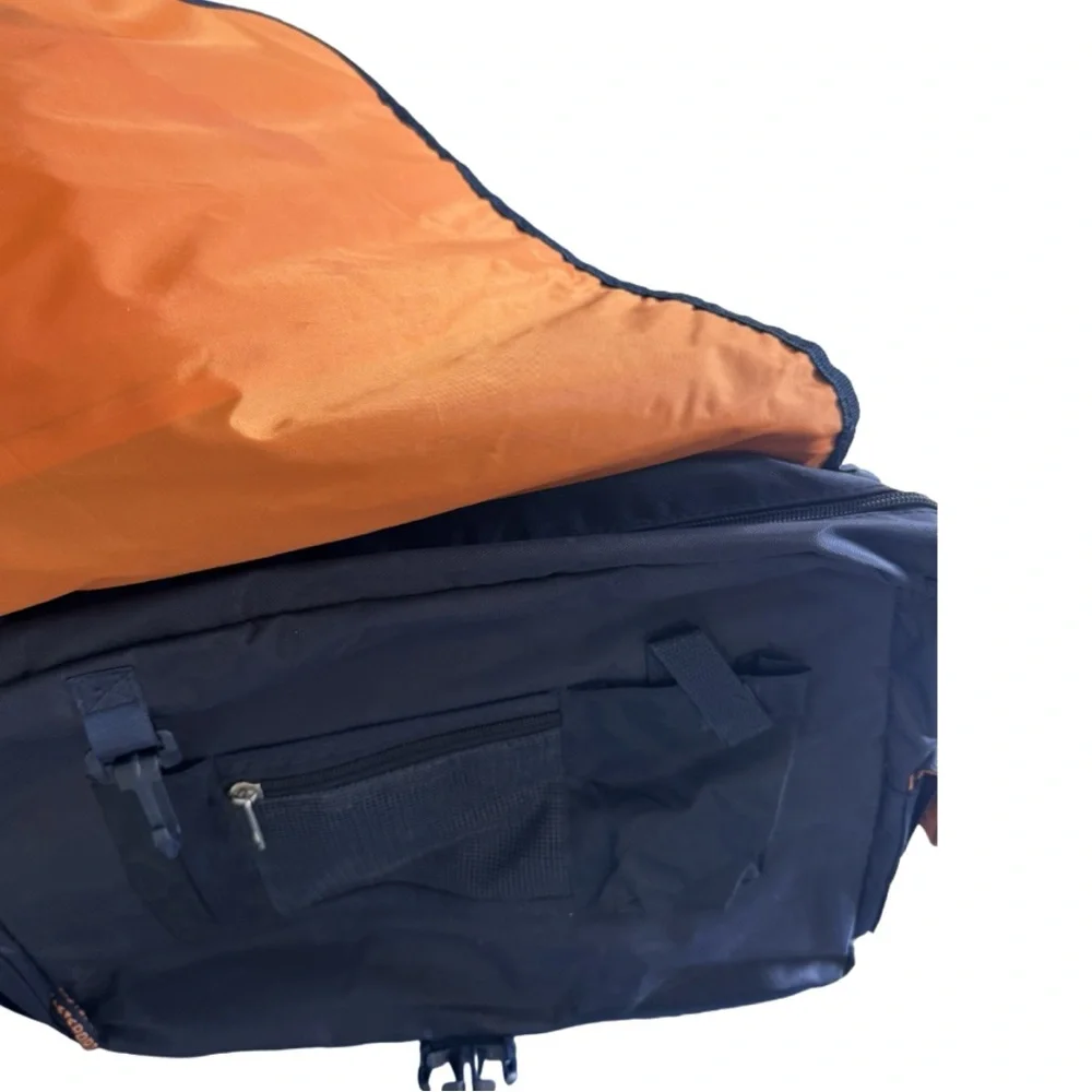 NAVY & ORANGE LAPTOP CROSS BODY NYLON BAG